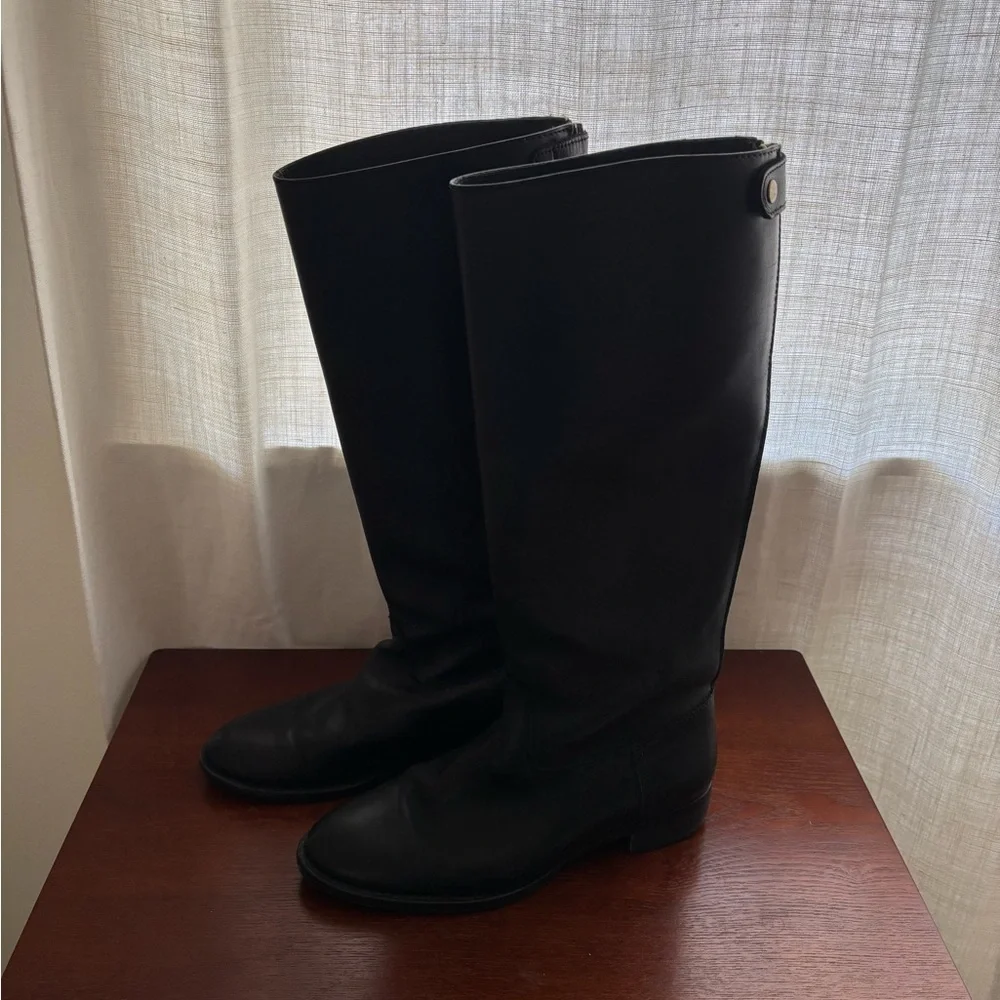 J. Crew Tall Black Leather Riding Boots